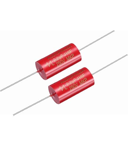 Amazon | uxcell 2個入 8.2uF 周波数分離コンデンサ 250V 赤色